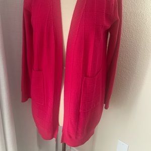 Long bright pink cardigan